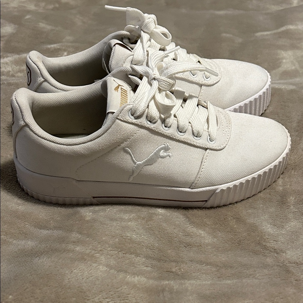 Puma White Canvas Sneakers